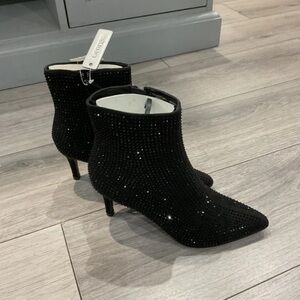 George Sparkling Black Ankle Booties
